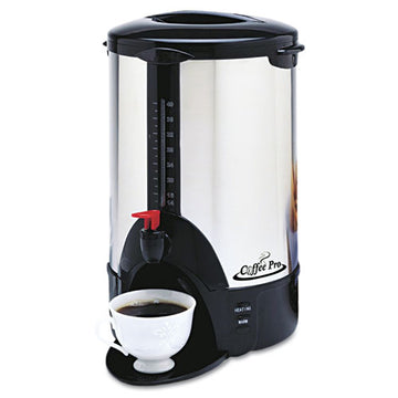 Coffee Pro 50-cup Percolating Urn, Stainless Steel freeshipping - TVN Wholesale